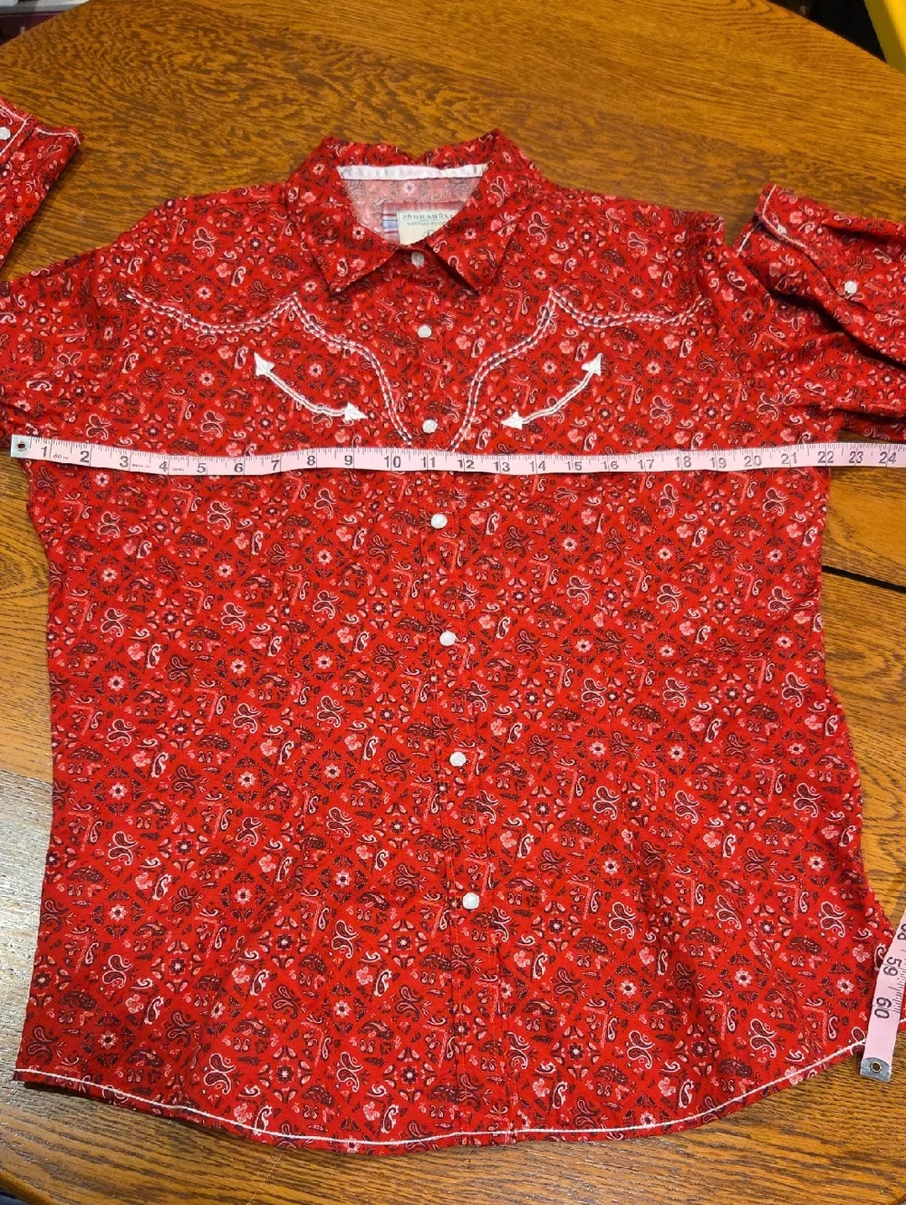 Panhandle Slim Rough Stock Women's Bandana Print  Western Shirt Size Large - Picture 4 of 10